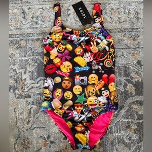 Terez Girls Emoji Print One Piece Swimsuit Size 14 NWT